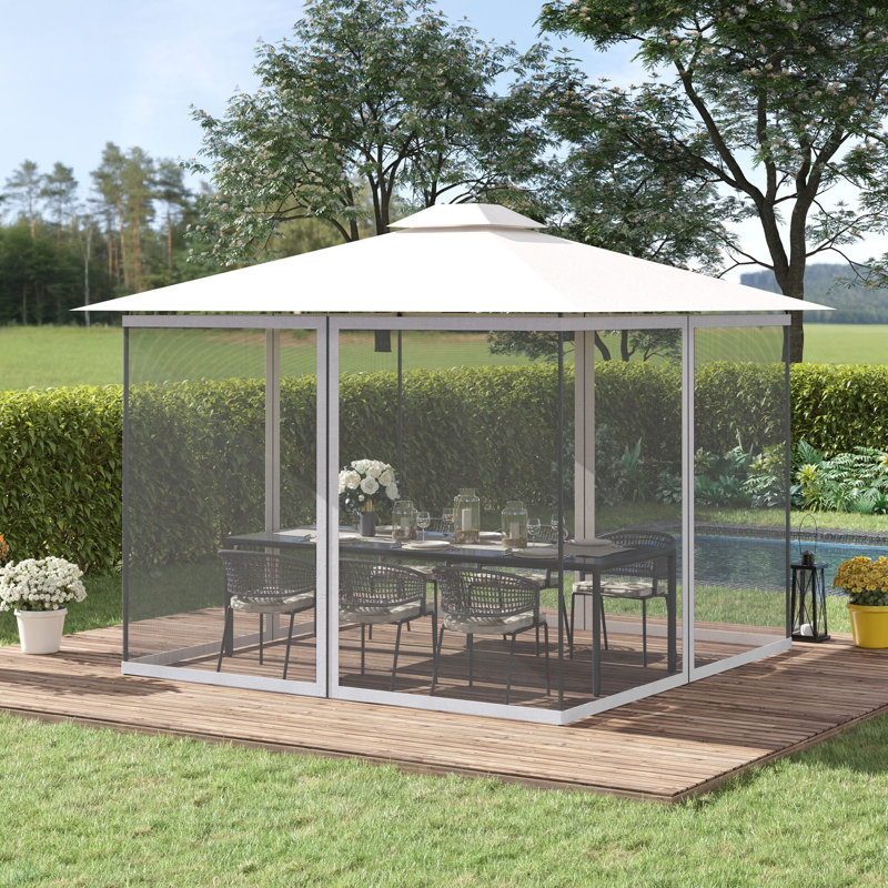 Filet de remplacement en filet Outsunny pour abris de jardin et tentes à auvent avec fermetures à glissière (paroi latérale seulement)