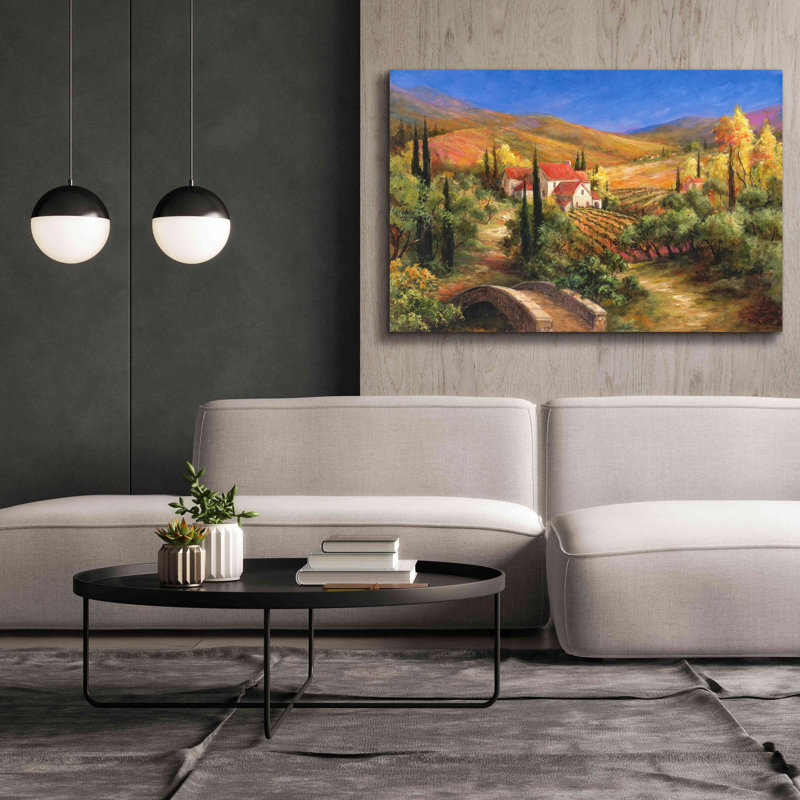 Pont toscan par Art Fronckowiak - peinture sur toile tendue