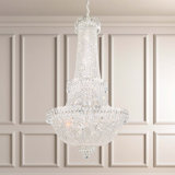 Camelot 41 Light 28in x 49.5in Pendant in Silver with Clear Optic Crystals