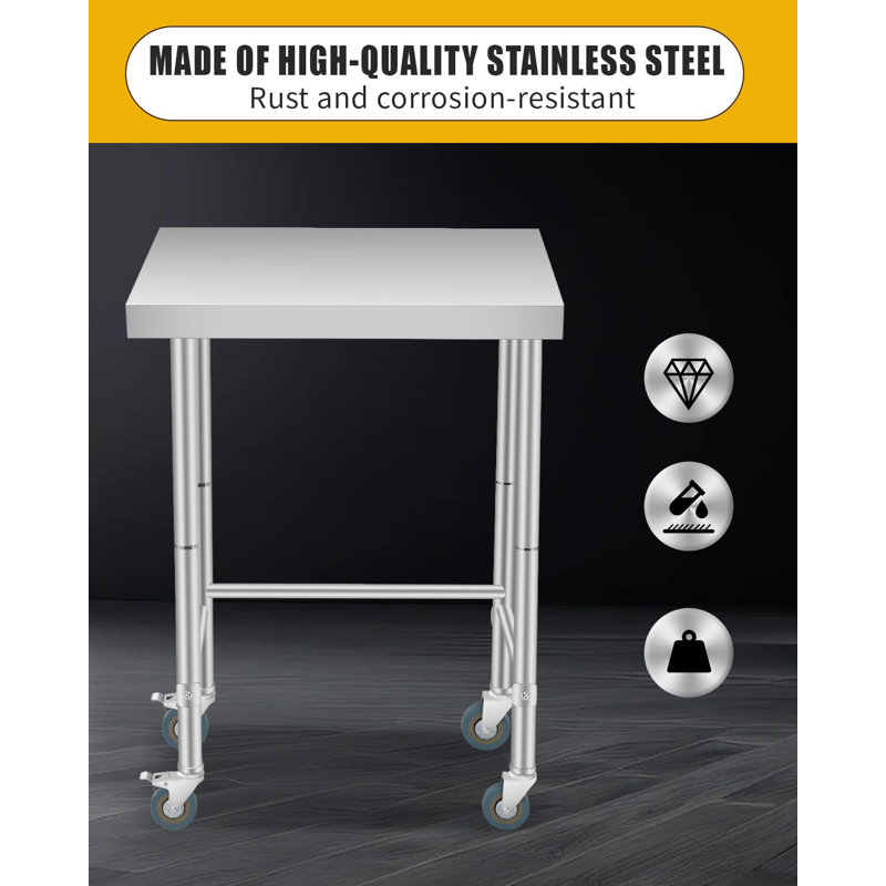 61cm W Stainless Steel Top Workbench