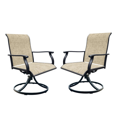 De 2 chaises berçantes pivotantes d'extérieur modernes - Revêtement, structure solide et confortable pour terrasse, sièges de porche 2 pièces, pour porche, jardin