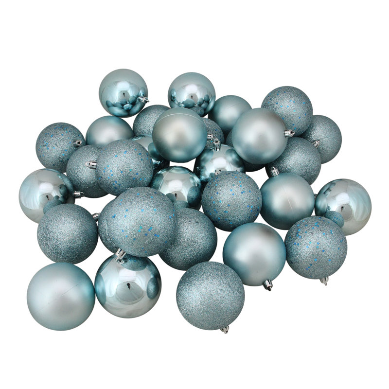Mermaid Blue Shatterproof Plastic Christmas Ball Ornament Set