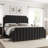 Bed Frame with 50.2" Headboard, Upholstered Platform Bed Frame with Vertical Channel Tufted Velvet Fabric, Extra Large Tufted headboard, Nailhead Trim, No Box Spring Needed-1005828309-1005828311