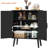 Storage Sideboard Cabinet With 2 Shelves & Doors, Accent Storage For Entryway, Black