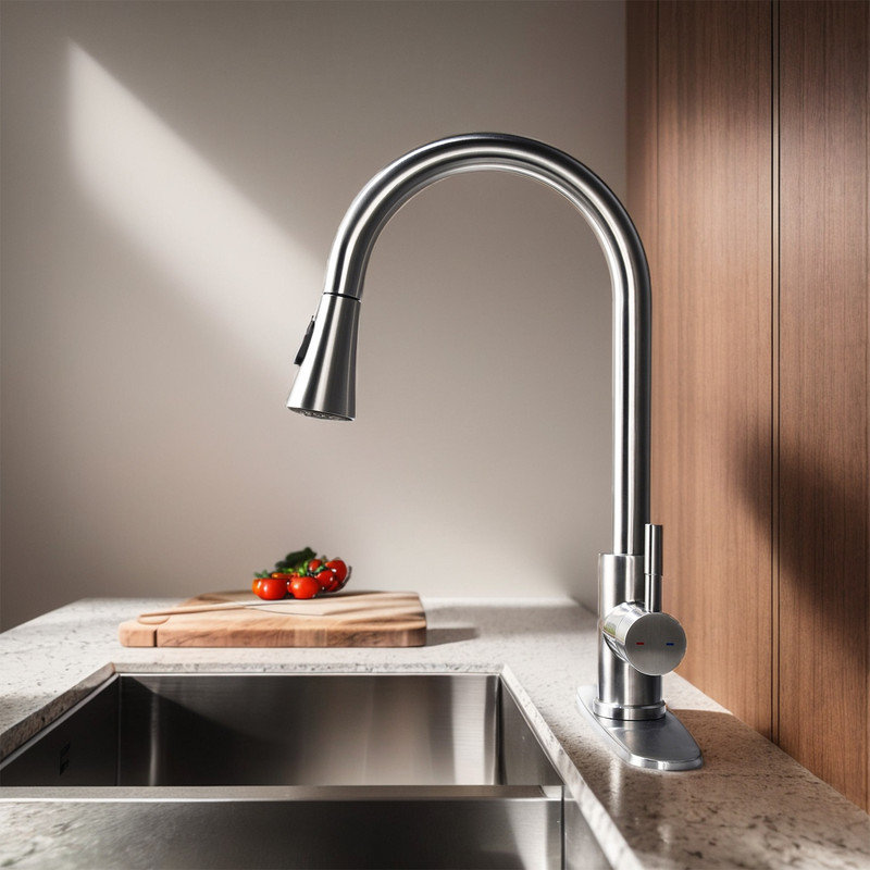 Robinet de cuisine Casa Eclat, Nickel brossé