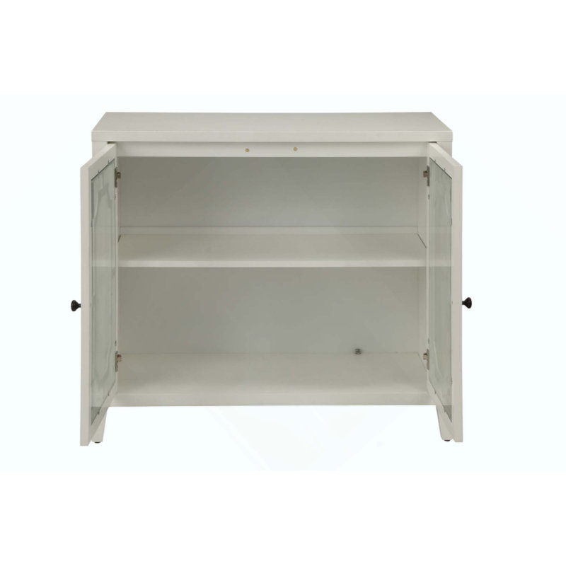 Console avec portes en verre et rangement spacieux, parfaite pour un décor moderne et élégant.