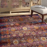 Lowndes Orange/Blue/Purple Area Rug