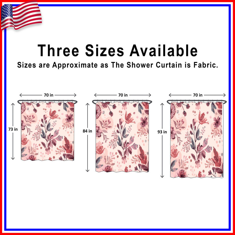 Rideaux de douche Botanical Floral, 70in W x 72in H