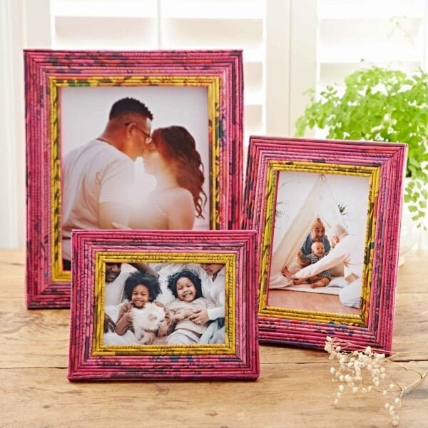 Paper Picture Frame, 10.2cm x 15.2cm, Red/Pink/Yellow