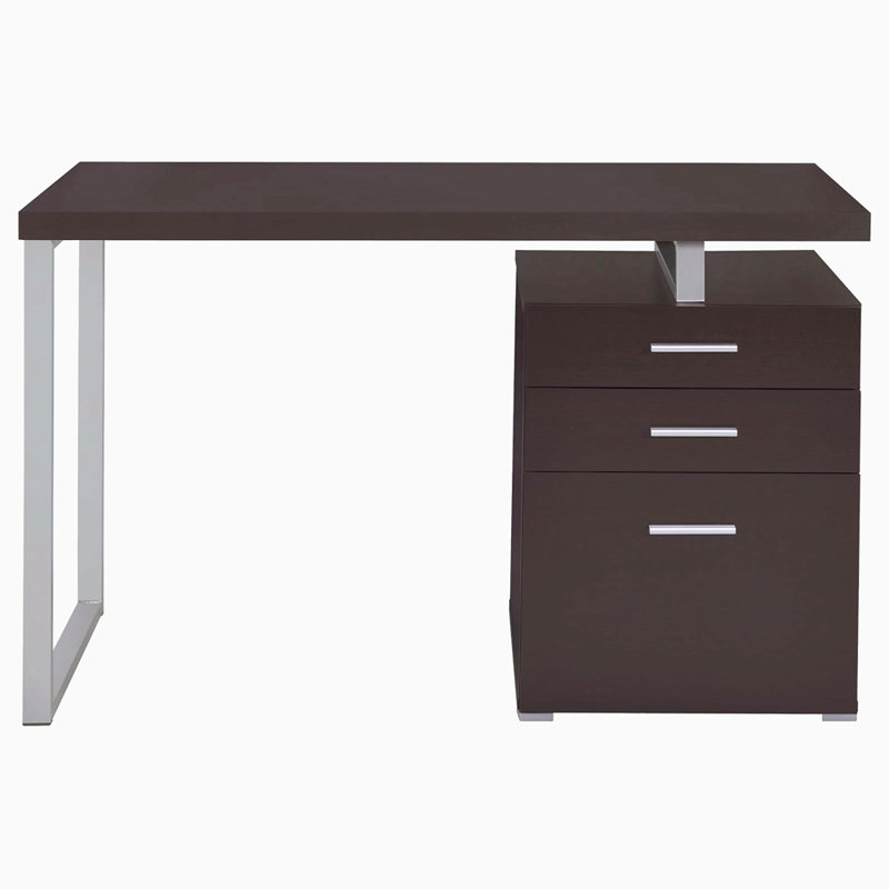 Bureau réversible à 3 tiroirs, Cappuccino