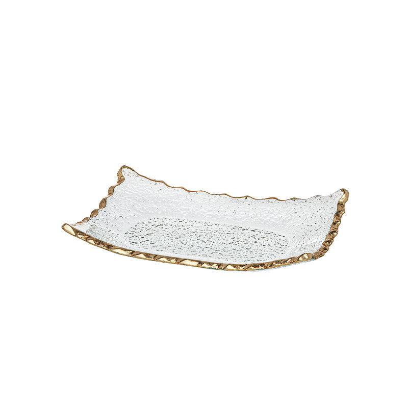 Plateau Godinger, H 0,75 po x L 8,5 po x l 5,75 po, Transparent / Doré