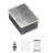15" L x 20" W Bar Sink Undermount Stainless Steel Single Bowl Handmade Kitchen Sink with Roll-up Rack and Bottom Grid