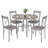 Kasandra 4 - Person Four Leg Dining Set, 5 Piece Dining Table Set for 4, Round Kitchen Table and 4 Metal Dining Chairs with Faux Leather Seats, Small Space Table Set for Kitchen, Dining Room, Breakfast Nook, Apartment-1239126593