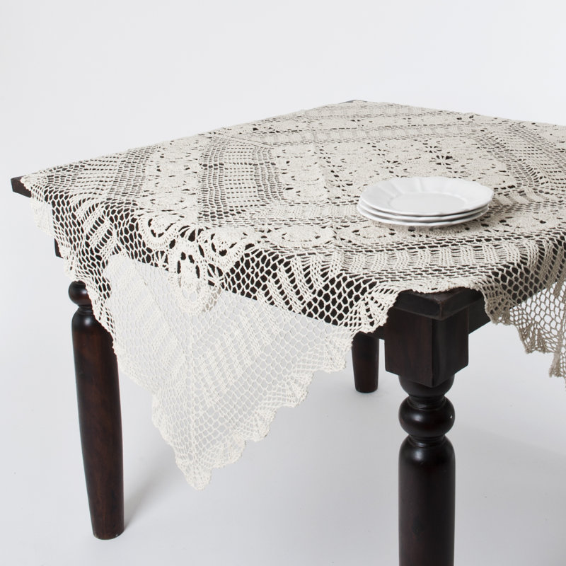 Cavaillon Lace Table Topper, Ecru, 36" L x 36" W