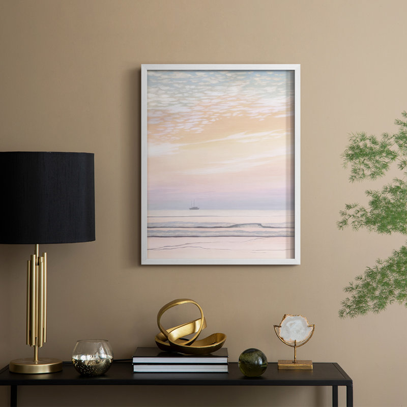 Crystal Shores I, reproduction encadrée - bois massif, H 15 po x l 12 po, Blanc