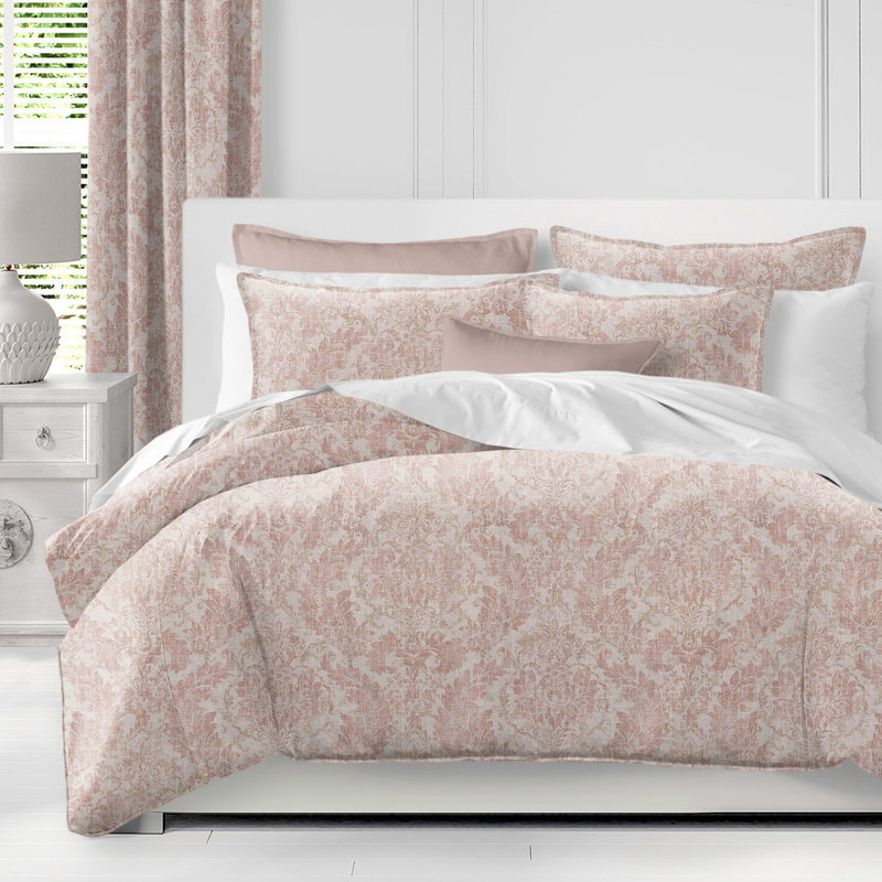 Bordeau Linen Coverlet / Bedspread Coverlet / Bedspread Set, Super Queen Coverlet + 2 Queen Shams, Blush