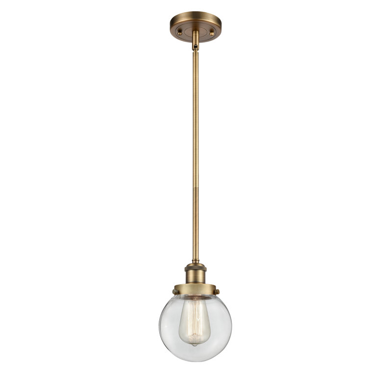 Lorri 1 - Light Single Pendant, LED, Brushed Brass, Clear
