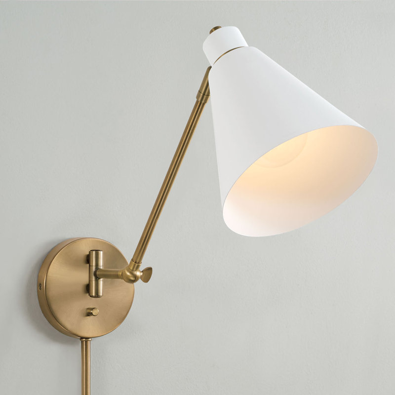 Swing Arm Sconce, White
