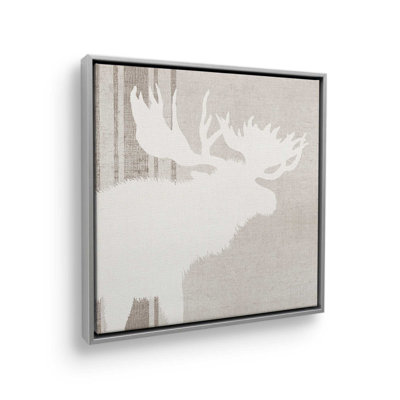 Antlered Silhouette III, reproduction sur toile dans un cadre