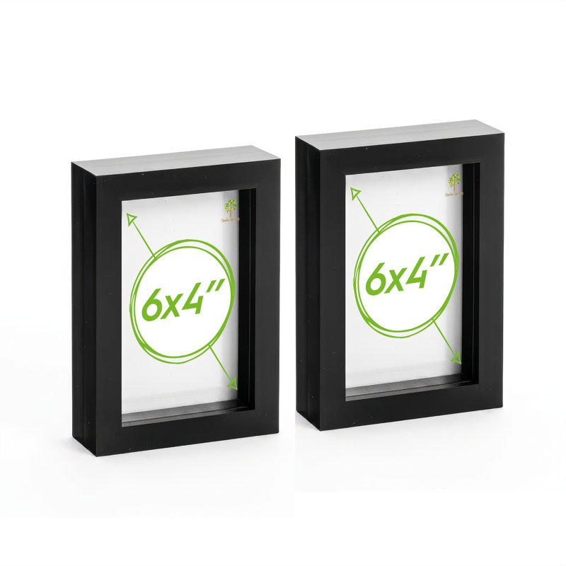 Nicola Spring - 3D Box Photo Frames, 17.5cm H x 12.5cm W x 3.5cm D, Black