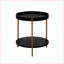 Ensemble de 2 tables basses gigognes noires en MDF pour le salon, pour économiser de l'espace Assemblage facile