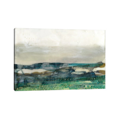 Aqua Hills I by Jennifer Goldberger - Wrapped Canvas Painting