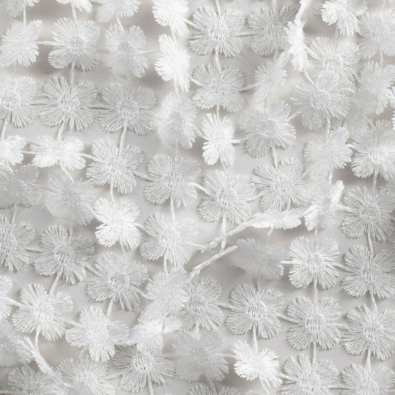 Rideaux semi-transparents à motif floral Ramsay Ultra Lux Macrame, Blanc