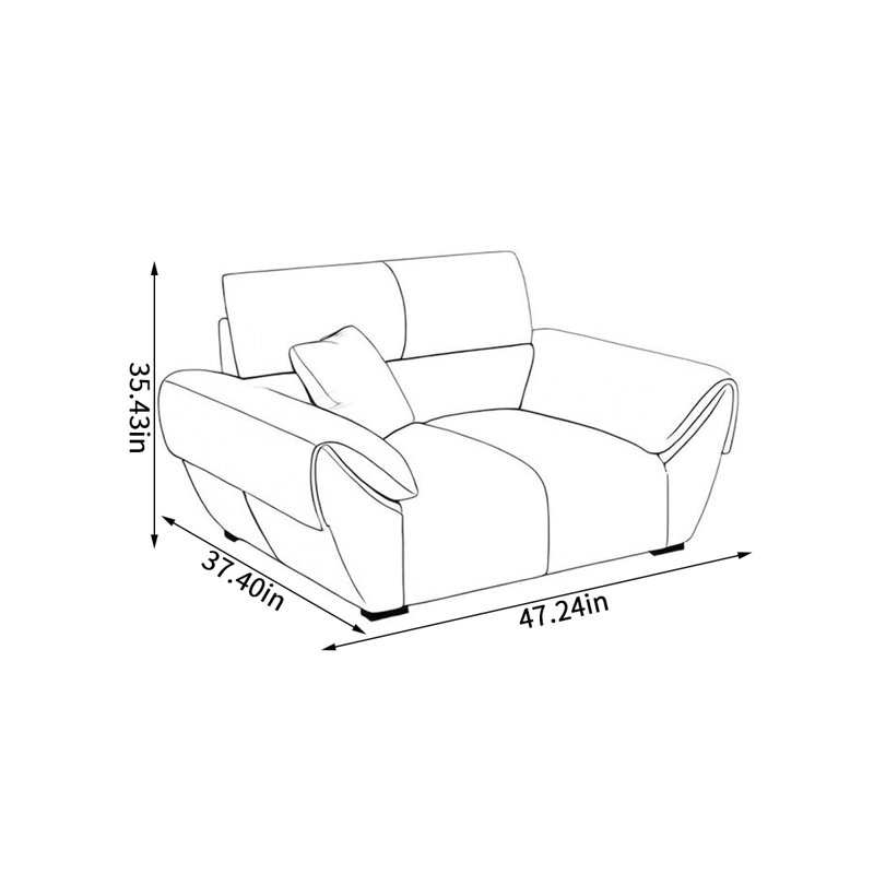 Modern minimalist leather sofa