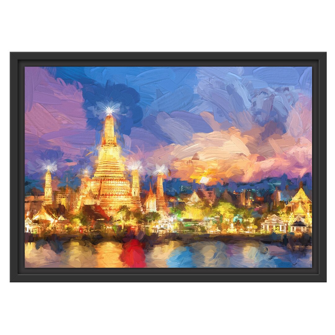 Gerahmtes Wandbild Tempel Bangkok Thailand