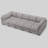 5-Seater Modular Sofa Chaise Lounge, Frostvelvet Upholstery Sofa Bed-874097729-874097730