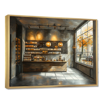 «Brown Gray Vintage Boutique Charm II - Stores & Boutiques», reproduction d'art mural