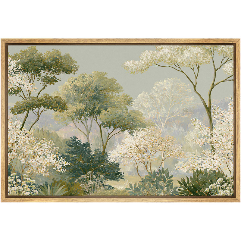 Forêt «White Flower Garden Landscape, H 24 po x l 36 po x P 1,5 po, Cadre naturel