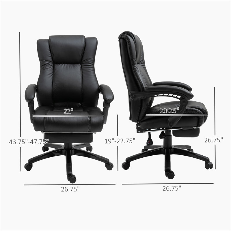 Black High Back Leather Swivel Executive Office Chair