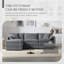 Canapé modulaire en chenille avec siège profond et large, ensemble de canapé en forme de L avec coussins doubles, canapé à 4 places avec repose-pieds mobile, mobilier d'intérieur surdimensionné-1501859096