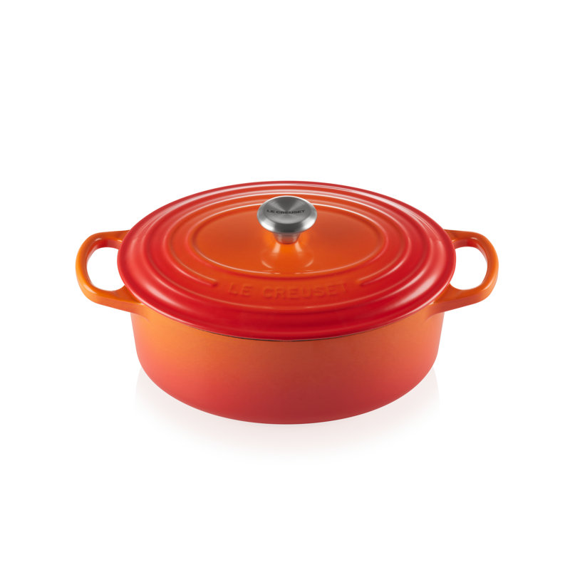Le Creuset Signature Cast Iron Oval Casserole, Volcanic, 27cm / 4.1L