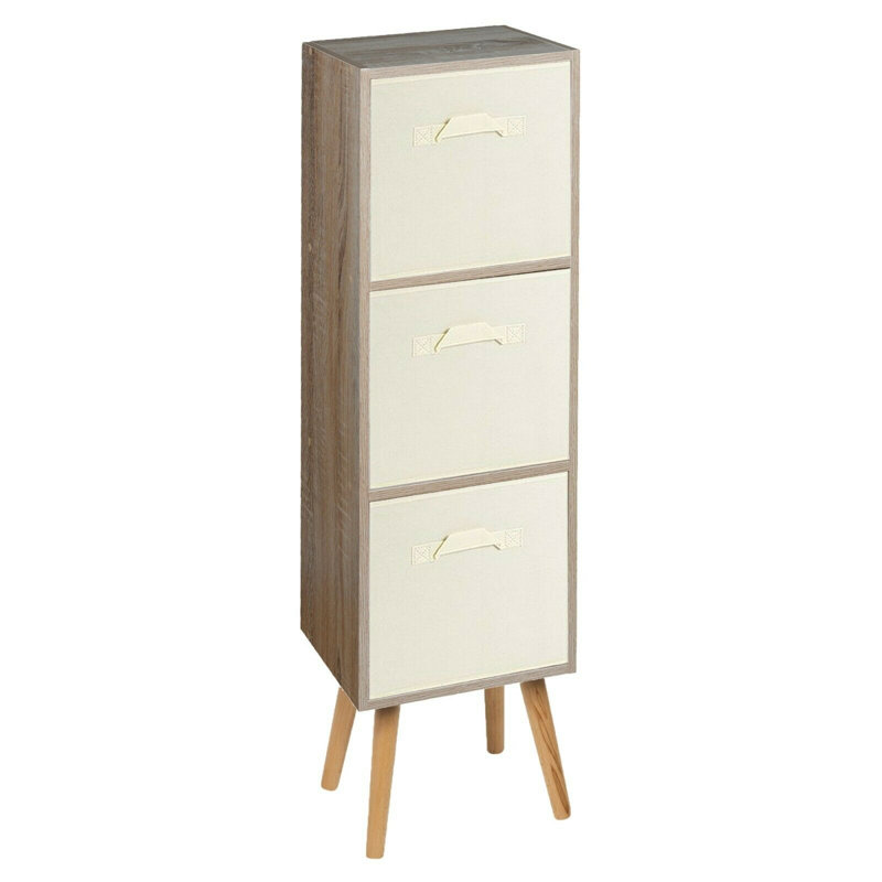 Corto 100cm H x 30cm W Wood Standard Bookcase, Antique Oak/Cream/Beech