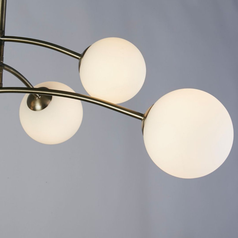 Glass Flush Mount, 6 Lights, 365cm H x 365cm W x 700cm D