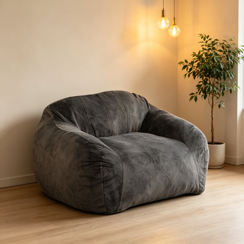 Fauteuil à billes en fausse fourrure