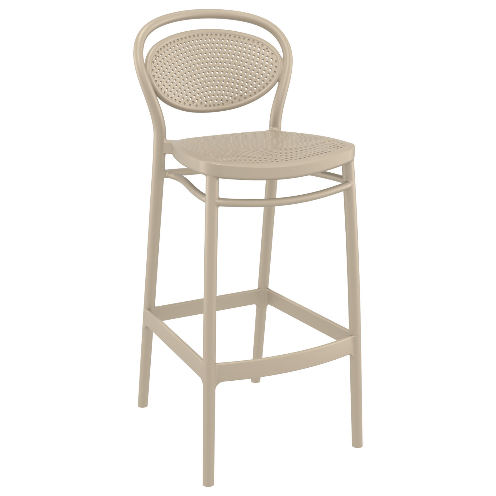 Farrah Outdoor Bar Stool, Taupe, Bar Stool (29.5" Seat Height)