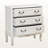 Ripple White Finish Brass Metal Handles 3-Drawer Storage Cabinet, 31.27" H X 31.19" W X 13.44" D