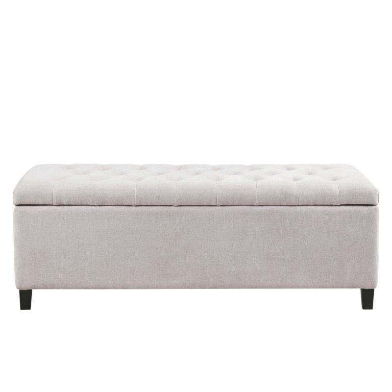 Banc de rangement capitonné à fermeture douce, Naturel, Black
