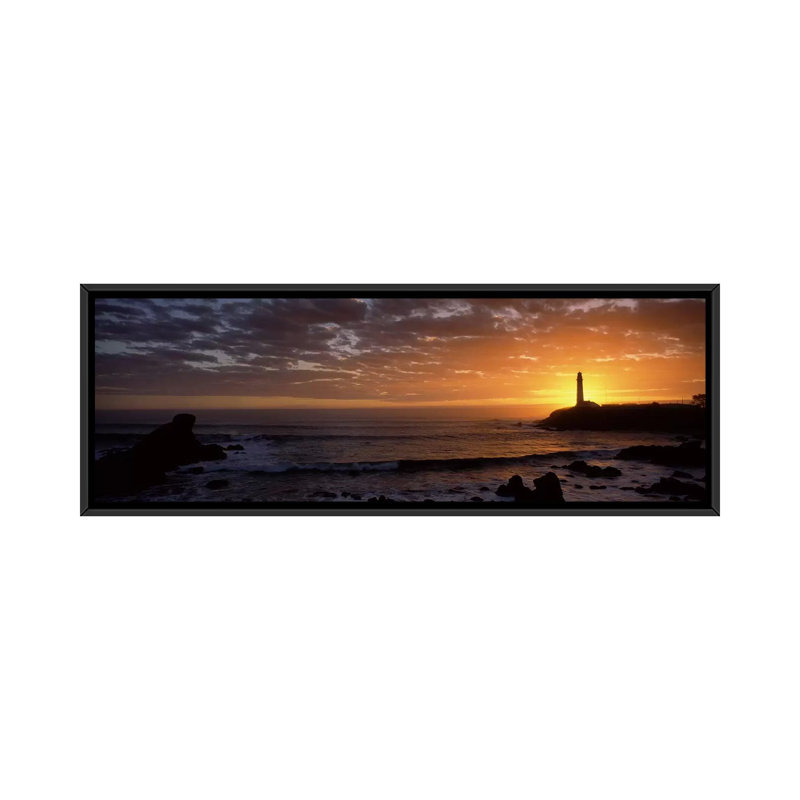 Phare de pigeon point, comté de san mateo, reproduction d’art sur toile tendue, H 12 po x l 36 po x P 1,5 po