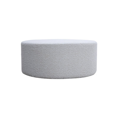 Wood Coffee Table With Boucle Upholstery - And Stylish Side Cover