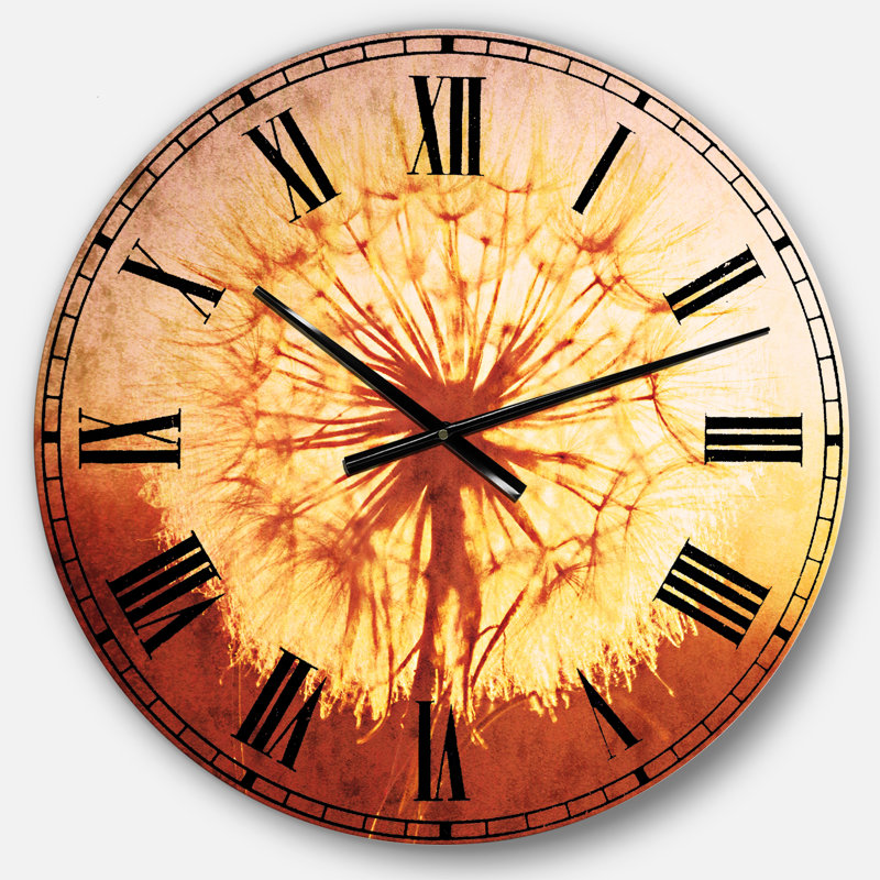 Horloge murale traditionnelle Blossom Dandelion, Surdimensionné