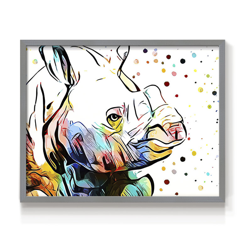 Motley Crew en couleur IV - Imprimé encadré - Restickable, H 11 po x l 14 po, Gris