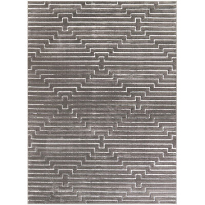 Tapis contemporain gris et argenté Omotayo