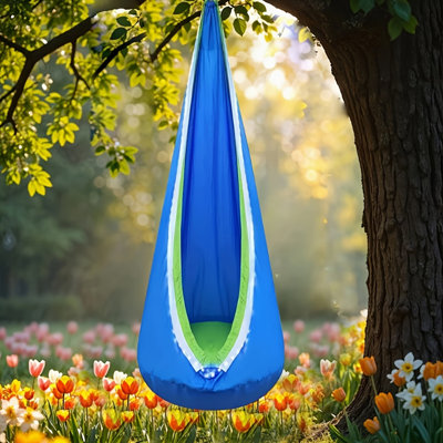Hanging Chair Swing Hammock, 1 Count Colorful Swing Chair With Inflatable Cushion, Outdoor Camping Hanging Chair Swing Hammock Hanging