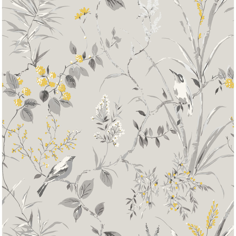 Culebra 10m x 52cm Shimmer Wallpaper Roll, Grey/Yellow