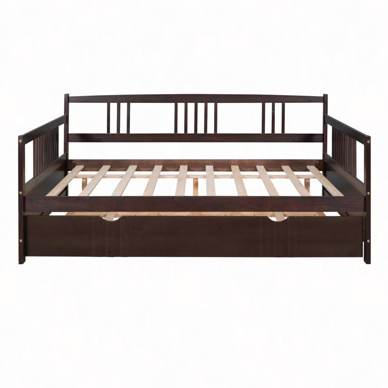 Lit de jour avec couchette en bois, Complet/Double, Espresso