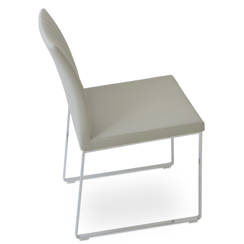 Chaise de salle à manger Zeyno, Gris clair, Acier inoxydable